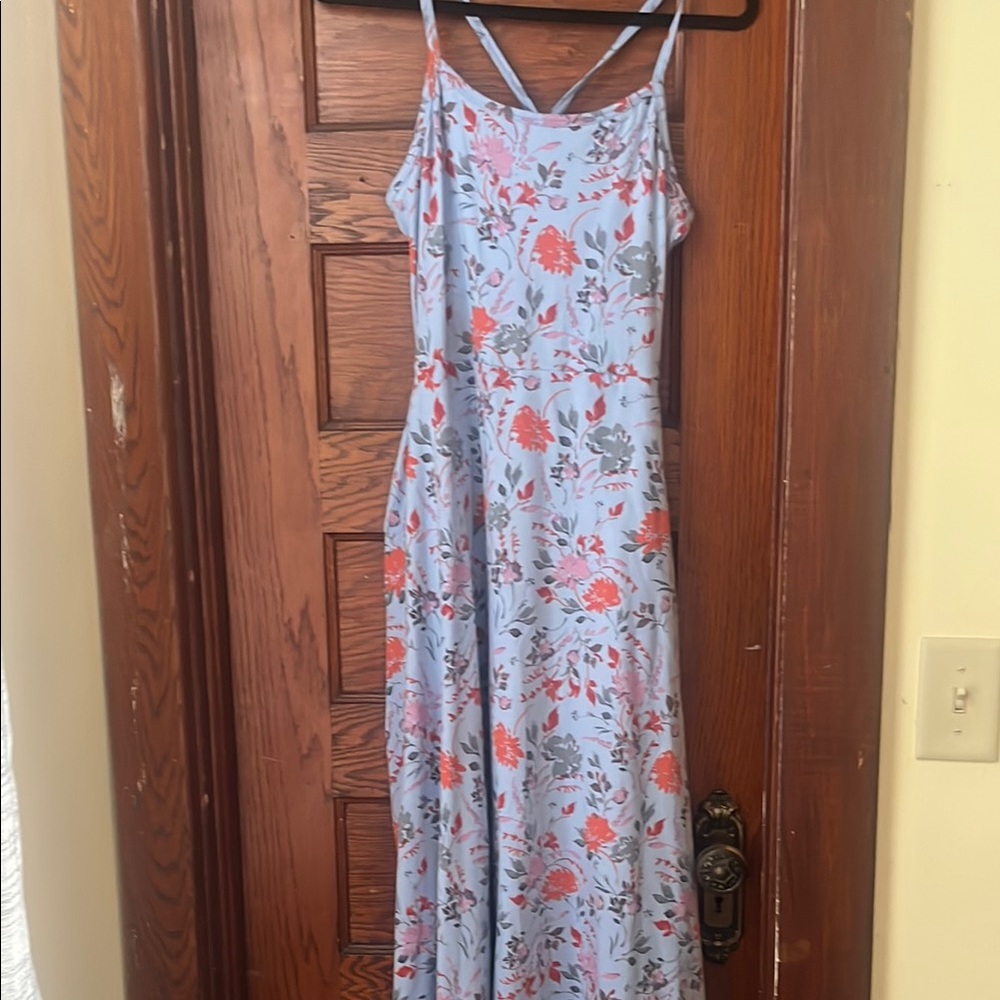 Pact Blue Floral Maxi Dress